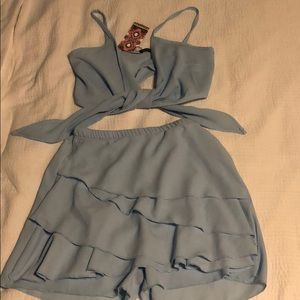 Boohoo pastel blue set
